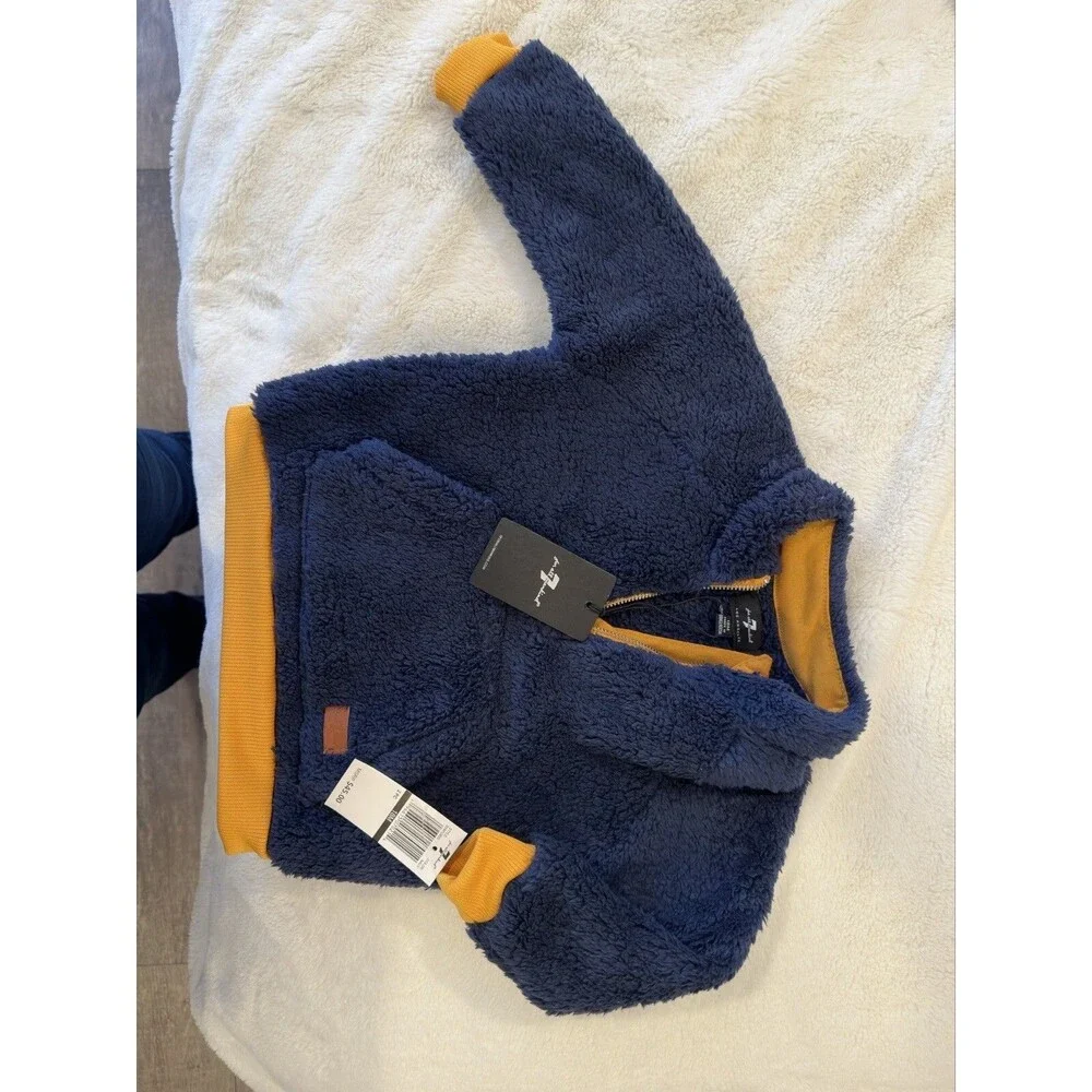 7 For All Mankind Baby Boys Full Zip Pocket Jacket in Blue 18 Months (0022)
